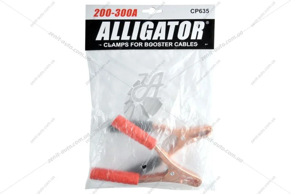 Клеммы для провода прикуривателя 200-300А (к-т 2шт) (крокодильчики) ALLIGATOR CP635 (фото 1)