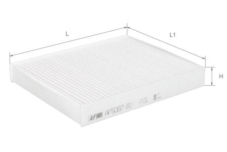 Фільтр салону VW Polo 1,0-2,0L 09- / Skoda Fabia 1,2-1,6L 07-, Praktik 1,2-1,6L 10-, Rapid 1,2-1,6L 12-, Roomster Альфа ALPHA FILTER AF5087