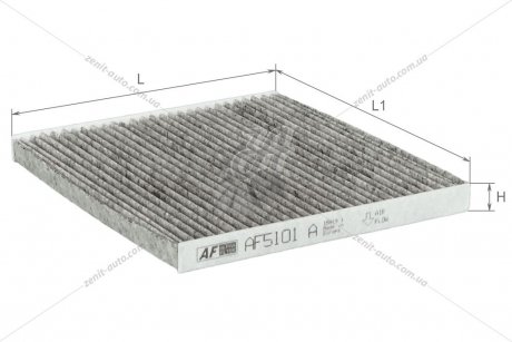 Фiльтр салона з акт вугіллям (TOYOTA Corolla, Verso) ALPHA FILTER AF5101a (фото 1)