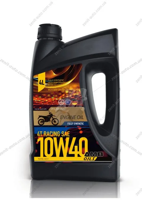 Олива моторна 10W-40 Racing 4T, API SL, JASO MA2, 4л, синт. AMB 422-4 (фото 1)