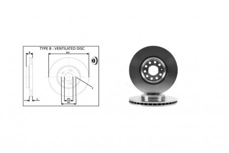 Диск тормозной пер (кратно2шт) VW JETTA IV (09-), PASSAT B7 (12-) D312mm APPLUS 61279AP (фото 1)