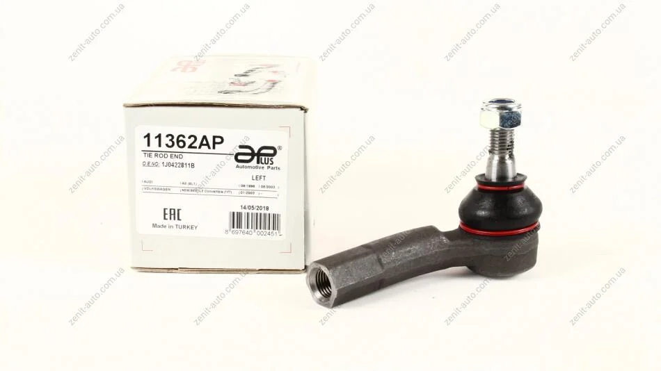 Наконечник рулевой пер левый Audi A1, A3, TT (98-) / Seat Leon / VW Golf, Jetta (99-) / Skoda Fabia, Octavia (98-) APPLUS 11362AP (фото 1)