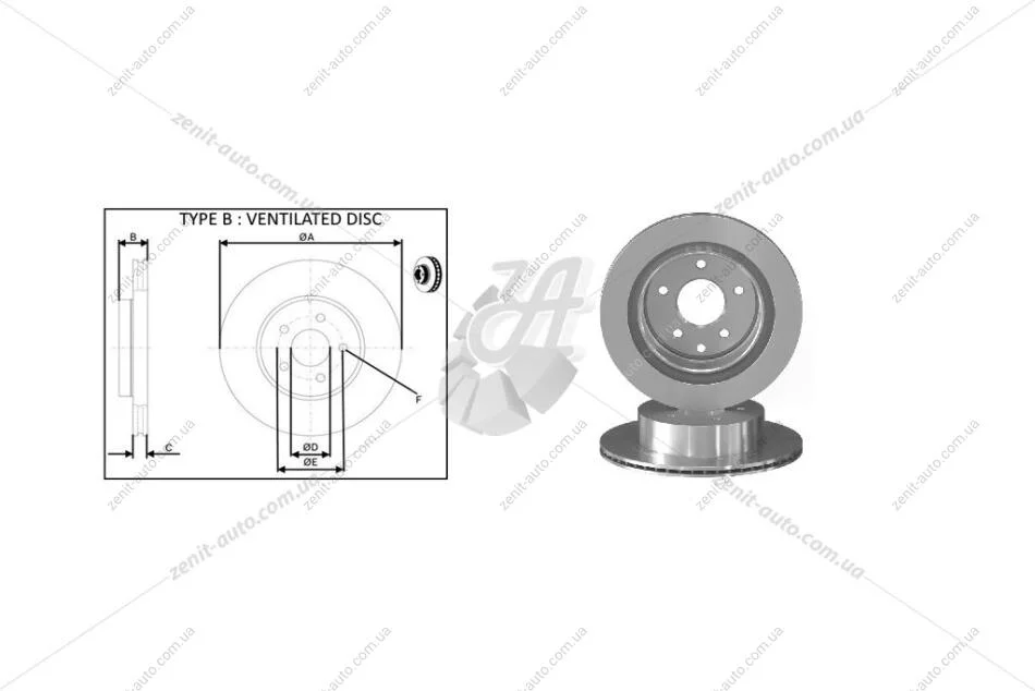 Диск тормозной задний (кратно 2) Nissan X-Trail, Qashqai, Juke, Rogue/Infinity G/Renault Koleos (08-,16-) APPLUS 61356AP (фото 1)