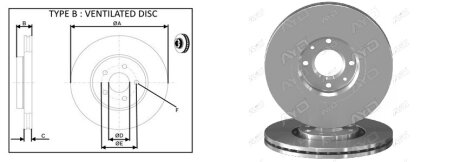Диск гальмiвний передній (кратно 2) Citroen C4 III (BA_, BB_, BC_) (20-) (шт.) APPLUS '61584AP