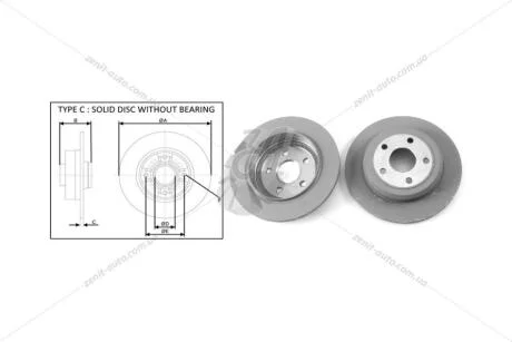 Диск гальмiвний задній (кратно 2) Jeep Grand Cherokee IV (WK, WK2)/Dodge Durango (10 -) APPLUS 61681AP