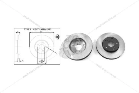 Диск тормозной передний (кратно 2) Toyota Camry, Avensis, Sienna/Lexus ES (89-14) APPLUS 61698AP