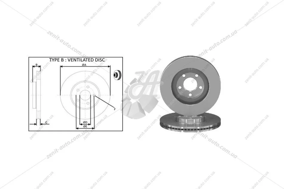 Диск тормозной передний (кратно 2) FORD USA EDGE (U387) (06-) APPLUS 61750AP (фото 1)