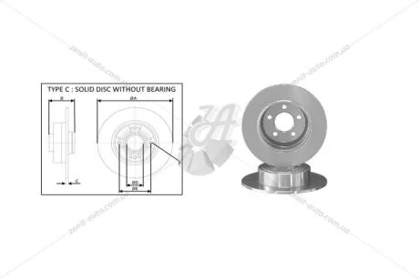 Диск тормозной задний (кратно 2) Chrysler 300C/Dodge Challenger (04-) APPLUS 61766AP