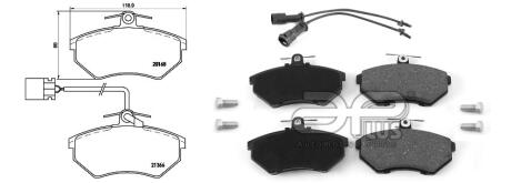 Колодки тормозные передние Audi 80,90/VW Golf III (1H1) (91-00) APPLUS '71112BAP