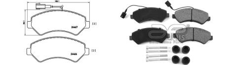 Колодки тормозные передние Peugeot Boxer (04/06-09/19) APPLUS '71168BAP