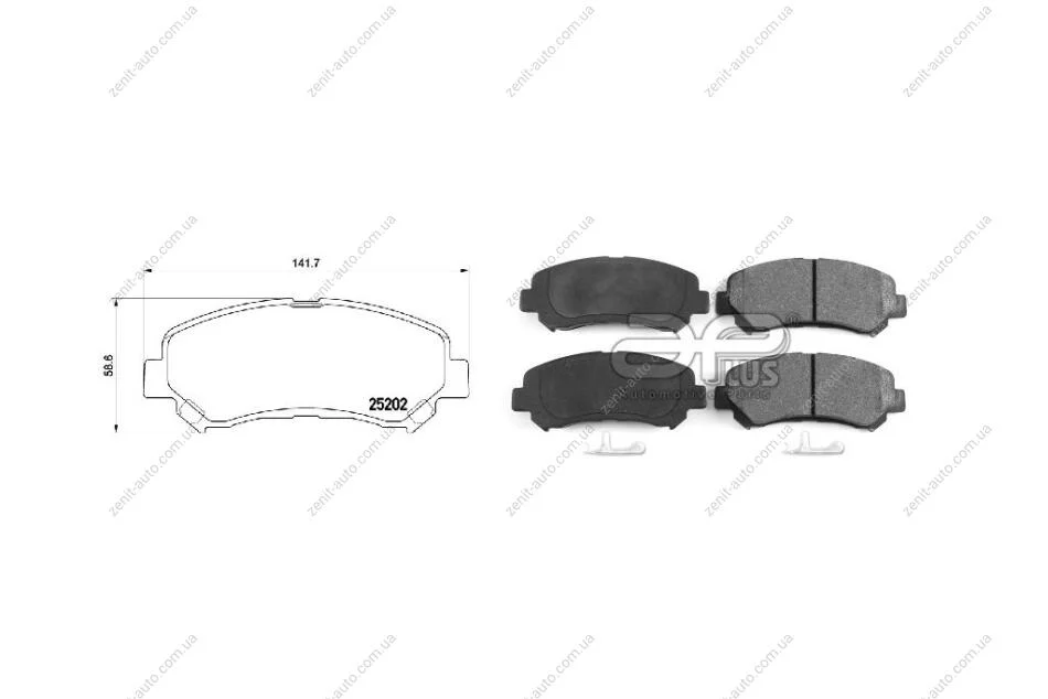 Колодки гальмiвні передні Nissan Qashqai, X-Trail, Juke, Maxima, Rogue (06-, 13-) (71177AAP) APPLUS '71177AAP (фото 1)