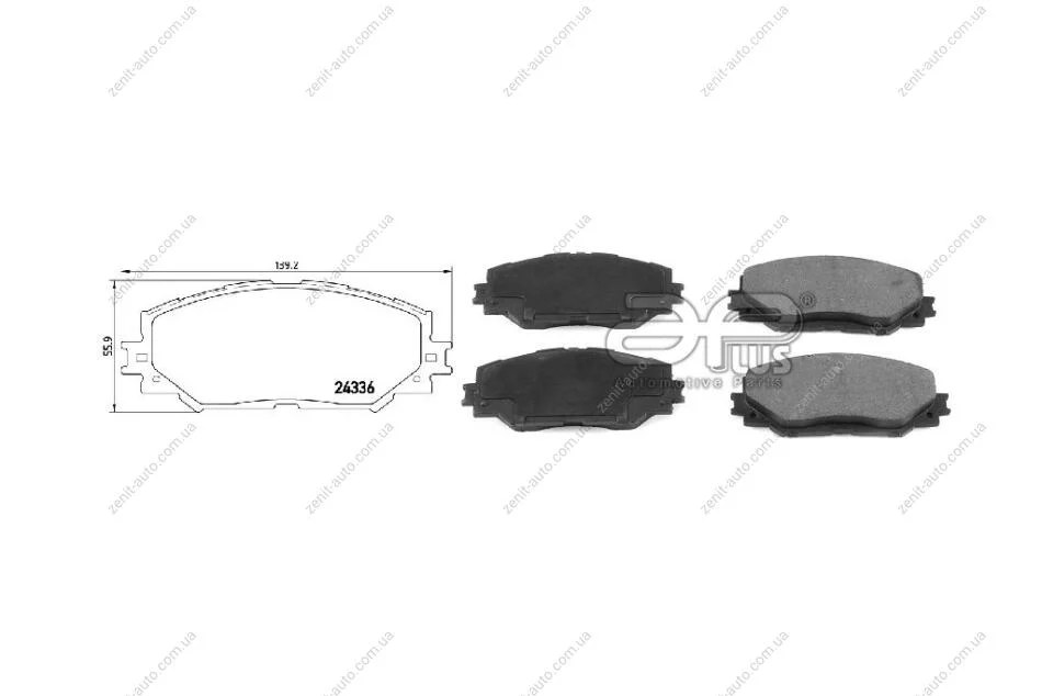 Колодки тормозные передние Toyota Corolla, RAV4, Prius, Auris, Yaris, Verso (00-18) APPLUS 71251BAAP (фото 1)