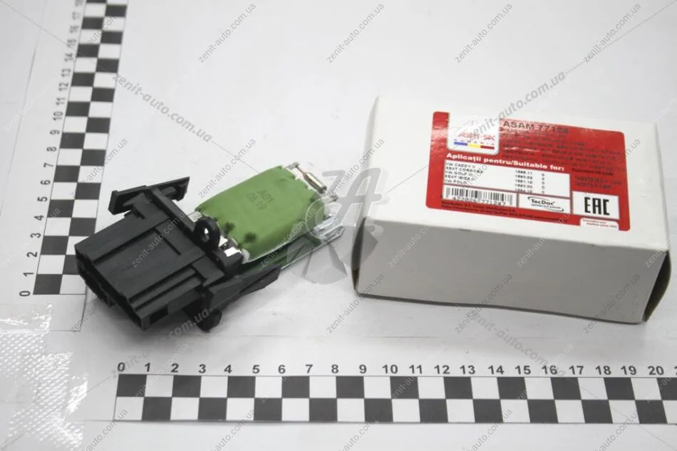 Резистор вентилятора обігрівача VW Caddy II, Golf III, Polo, Polo Classic, Vento 1.0-2.8 (91-04) Asam ASAM 77124 (фото 1)