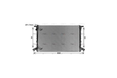 Радиатор охлаждения двигателя AUDI A4(15-), A5(17-), Q5(17-) 1.4 TFSI, 2.0 TFSI, 2.0 TDI AVA AVA COOLING 'AI2440