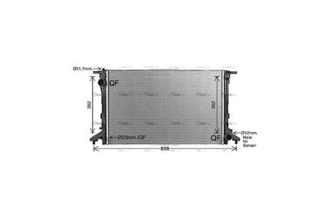 Радіатор охолодження двигуна VW Touareg (18-) 3,0TDI, Audi Q7 (16-) Q8 (19-) 3,0TDI AVA AVA COOLING 'AI2441