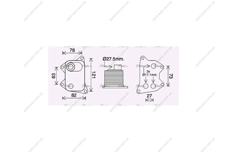 Радиатор масляный Audi A4 (15-)/VW Tiguan 2.0 (16-21) (AI3420) AVA AVA COOLING 'AI3420 (фото 1)