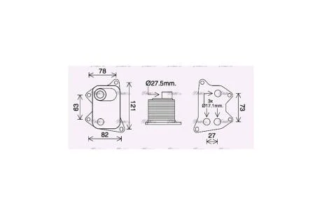 Радиатор масляный Audi A4 (15-)/VW Tiguan 2.0 (16-21) (AI3420) AVA AVA COOLING 'AI3420