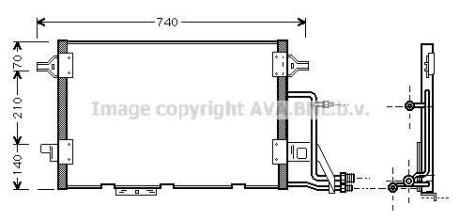 Радіатор кондиціонера Audi A6 C5 (97-) 2.5TDi/VW Golf IV (97-) 1.6 16V AVA AVA COOLING 'AI5137