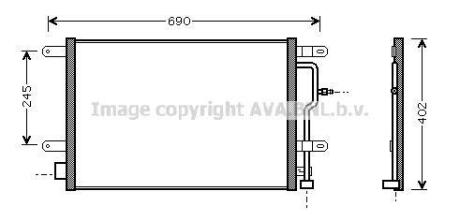 Радіатор кондиціонера Audi A4 B6 (01-), A6 C5 (97-) AVA AVA COOLING 'AI5194