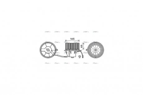 Вентилятор обігрівача салону VW T4, Passat B5, Audi A4 AVA AVA COOLING AI8375