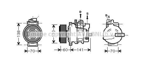 Компресор кондиціонера Audi A4, A5, A6, Q5/Octavia, Superb/VW Tiguan, Crafter, Passat AVA AVA COOLING 'AIAK271