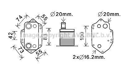 Радиатор масляный BMW 3 E90 (05-), 5 E60 (04-), X5 E70 (07-) 3.0D AVA AVA COOLING 'BW3554