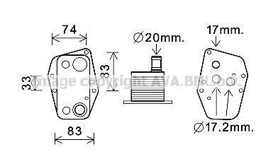 Радиатор масляный BMW 3 E46, E90 (98-), 5 E39, E60 (96-), X3 E83 (04-) 2.0D AVA AVA COOLING 'BW3555