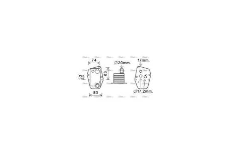 Радиатор масляный BMW 3 E46, E90 (98-), 5 E39, E60 (96-), X3 E83 (04-) 2.0D (BW3555) AVA AVA COOLING 'BW3555