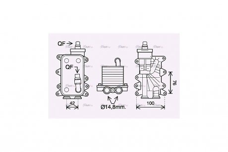 Радіатор масляний BMW 5e60 2,0D 2,5D 3,0D, 7e65 3,0d 3,9D 4,4d, X3e83 3,0D AVA AVA COOLING BW3560H