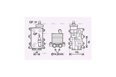 Радіатор масляний BMW 5e60 2,0D 2,5D 3,0D, 7e65 3,0d 3,9D 4,4d, X3e83 3,0D AVA AVA COOLING BW3560H