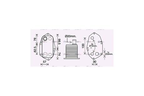Радіатор масляний BMW 3 E46 (98-), 5 E39 (96-), X5 E53 (00-) 2.5D, 3.0D AVA AVA COOLING 'BW3571