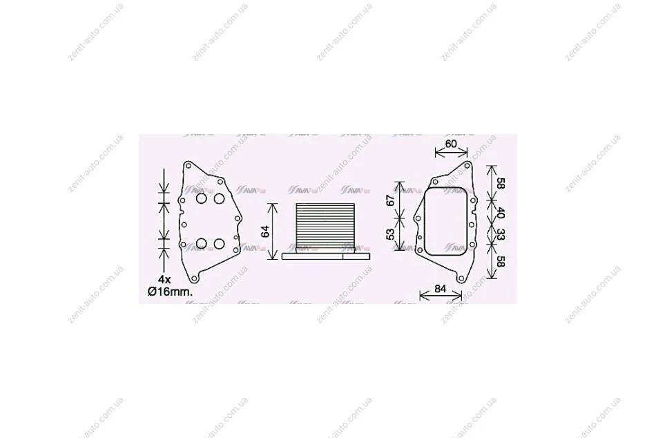 Радіатор масляний BMW 1 F20 (11-)/Mini Cooper (14-) 1.5i, 1.5D (BW3572) AVA AVA COOLING 'BW3572 (фото 1)
