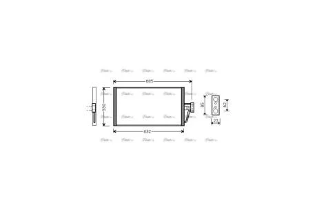 Радиатор кондиционера BMW 5 E39 (96-), 7 E38 (94-) 2.0D, 2.5D, 3.0D (BW5254) AVA AVA COOLING 'BW5254
