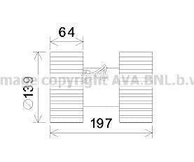 Вентилятор отопителя салона BMW 3 (E46) (98-05), X3 (E83) (04-) AVA AVA COOLING 'BW8480 (фото 1)