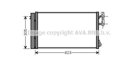 Радіатор кондиціонера BMW 1 E87 (03-), 3 E90 (04-), X1 E84 (10-), X3 F25 (10-) AVA AVA COOLING 'BWA5296D