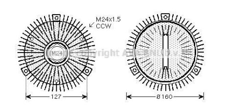 Віскомуфта BMW 3 E46 (98-), 5 E39 (95-), 7 E38, E65 (94-), X5 E53 (00-) 2.0D, 3.0D AVA AVA COOLING 'BWC327