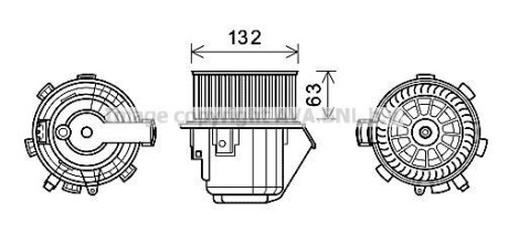 Вентилятор отопителя салона Peugeot 407 (04-), Citroen C5 (08-) AVA AVA COOLING 'CN8298