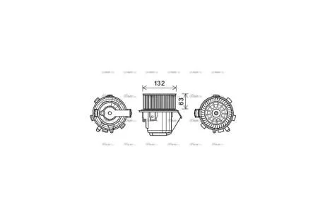 Вентилятор отопителя салона Peugeot 407 (04-), Citroen C5 (08-) (CN8298) AVA AVA COOLING 'CN8298