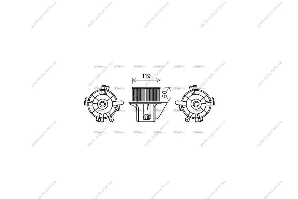 Вентилятор отопителя салона Citroen C4 (04-11), Peugeot 307 (00-08) AC+ (CN8299) AVA AVA COOLING 'CN8299 (фото 1)