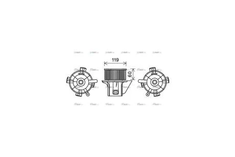 Вентилятор отопителя салона Citroen C4 (04-11), Peugeot 307 (00-08) AC+ (CN8299) AVA AVA COOLING 'CN8299
