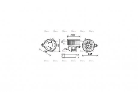 Вентилятор обігрівача салону PSA Berlingo Partner 1.6HDI 1,9D 2,0D I AC- AVA AVA COOLING CN8511 (фото 1)