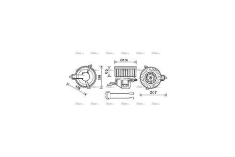 Вентилятор отопителя салона PSA Berlingo Partner 1.6HDI 1,9D 2,0D I AC- AVA AVA COOLING CN8511