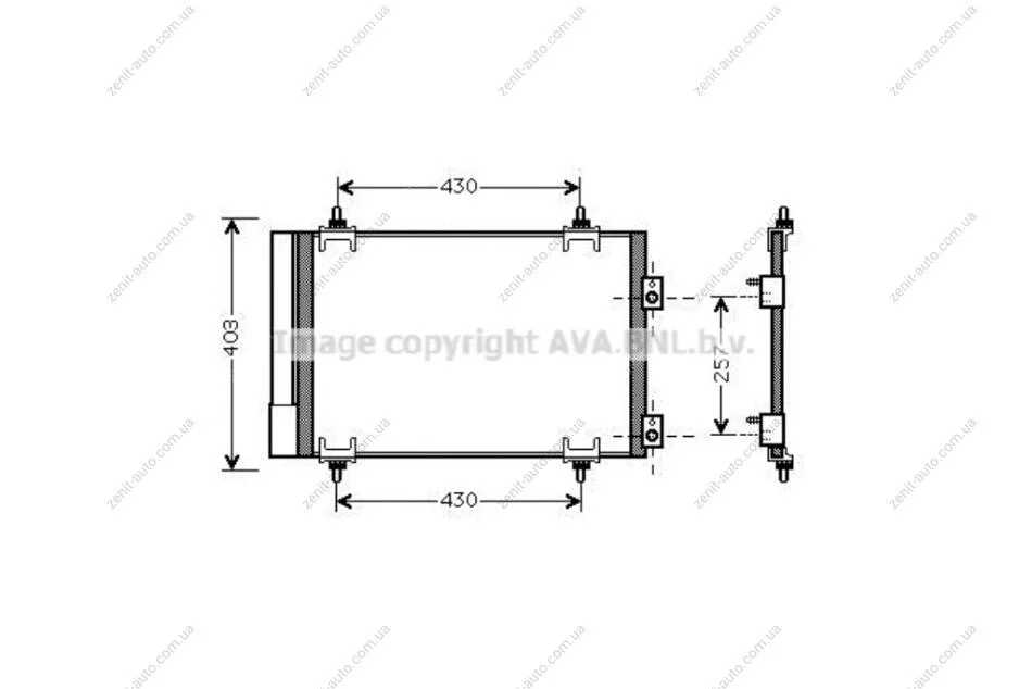 Радіатор кондиціонера Citroen Berlingo/Peugeot Partner II (08-) 1.6i AVA AVA COOLING CNA5231D (фото 1)