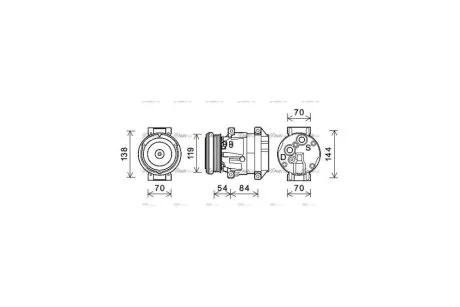 Компресор кондиціонера Chevrolet Epica (05-) 2.0i, 2.5i, Cruze (09-) 2.0 TDCI (CTAK055) AVA AVA COOLING 'CTAK055