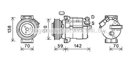 Компресор кондиціонера Chevrolet Captiva/Opel Antara (07-) 2.4i, 2.2CDTi AVA AVA COOLING 'CTK063