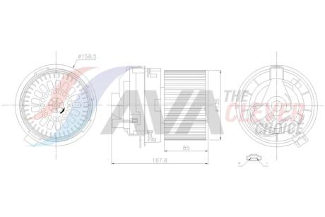 Вентилятор отопителя салона Renault Duster I Logan II Sandero II AC+ AVA AVA COOLING DA8022