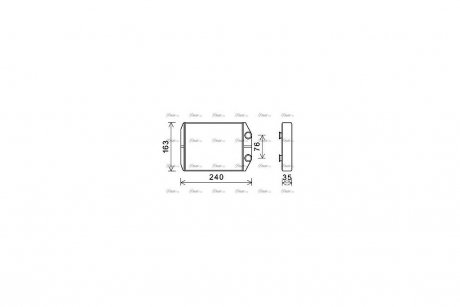 Радіатор обігрівача салону Renault Dokker (12-), Lodgy (12-) AC+/- AVA AVA COOLING DAA6014