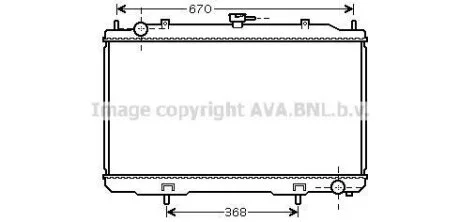 Радіатор охолодження двигуна Nissan Maxima QX (00-) МКПП (DN2324) AVA AVA COOLING 'DN2324