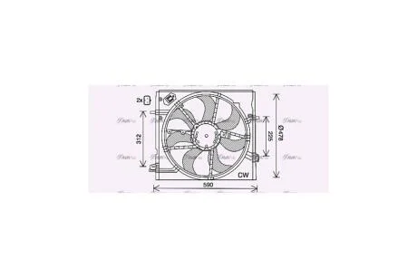 Вентилятор радіатора охолодження двигуна Nissan Qashqai II (13-), X-Trail (14-) (DN7536) AVA AVA COOLING 'DN7536