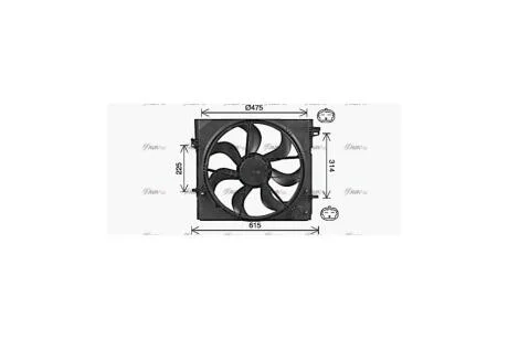 Вентилятор радіатора охолодження двигуна Nissan Qashqai II Renault Kadjar I AC+/- (DN7540) AVA AVA COOLING 'DN7540